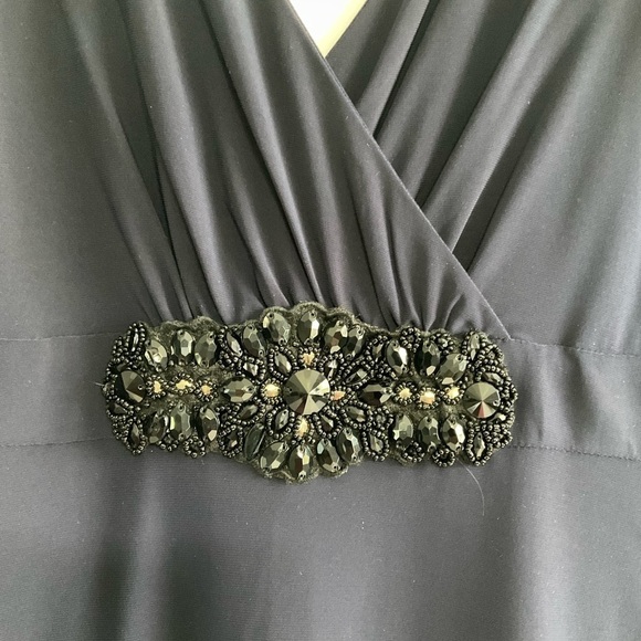 Belle Badgley mischka dress navy blue with embellished  new with tags D145 - Picture 4 of 9